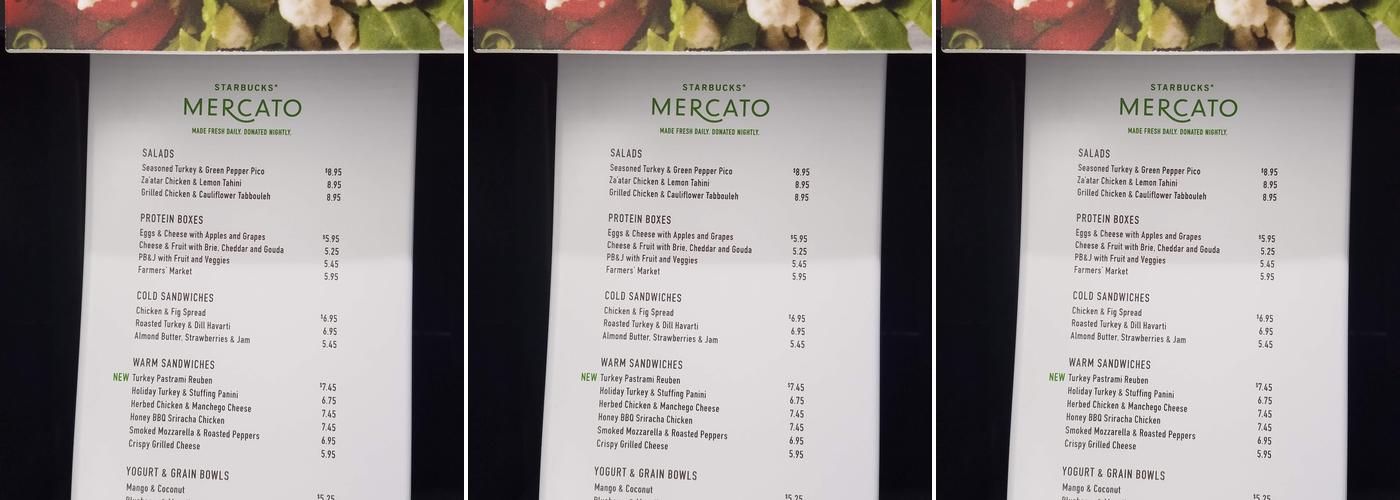 Starbucks Menu