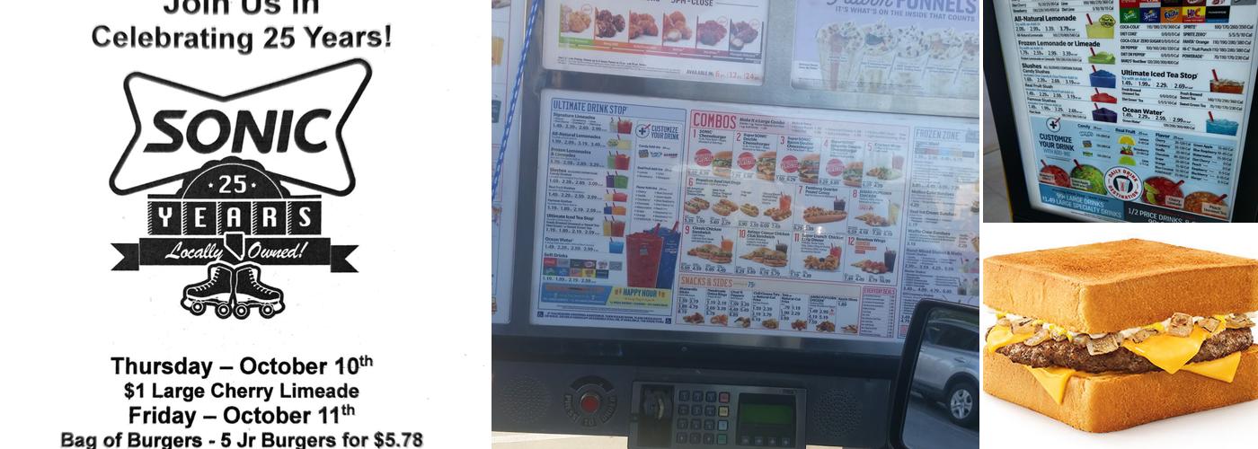 Sonic Drive-In Menu