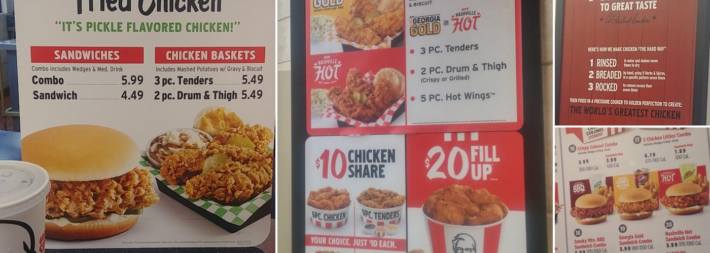 KFC Menu