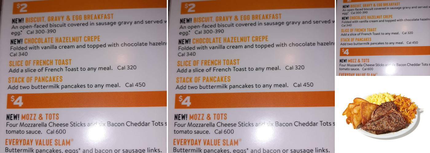 Denny's Restaurant Menu