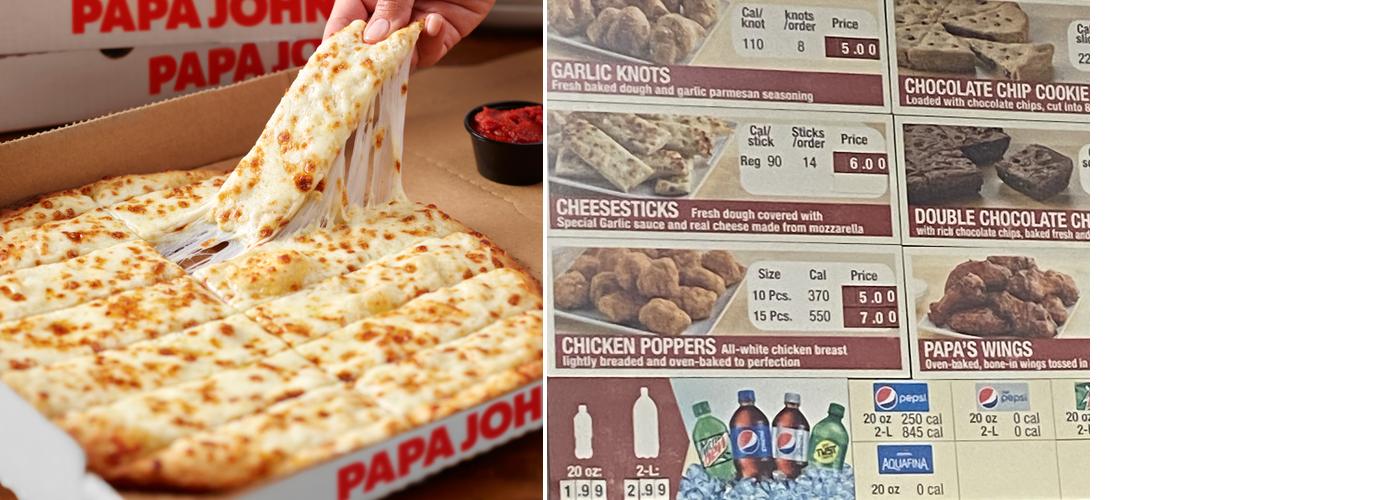 Papa Johns Pizza Menu