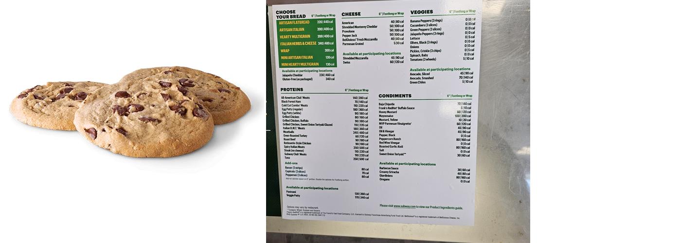 Subway Menu