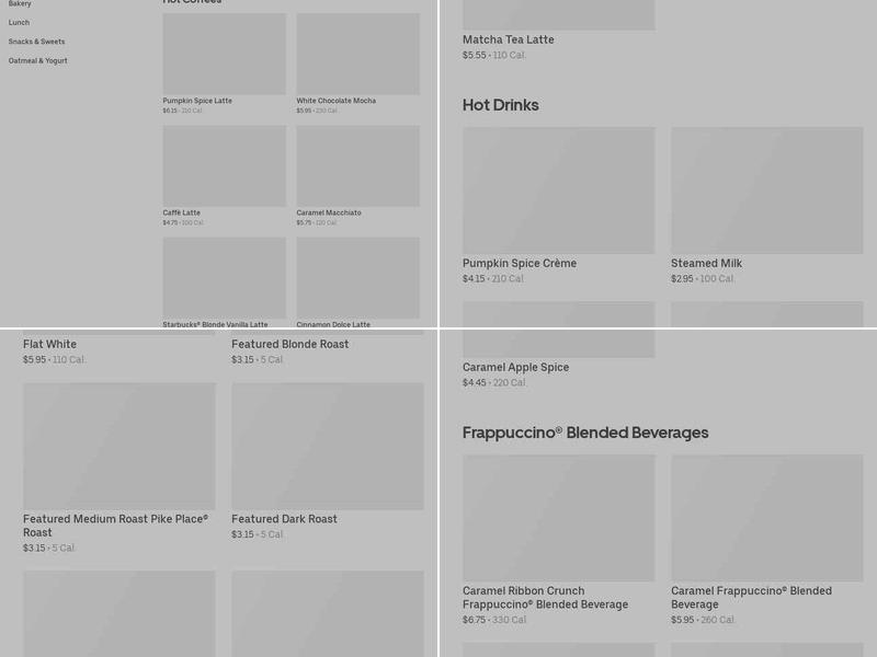 Starbucks Menu