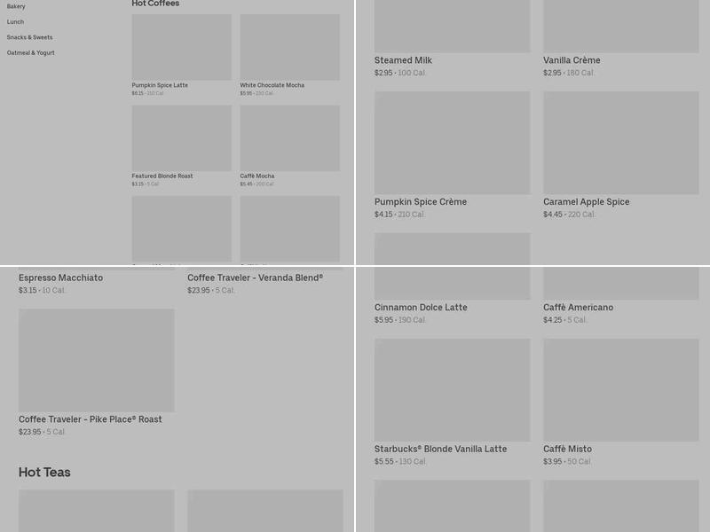 Starbucks Menu