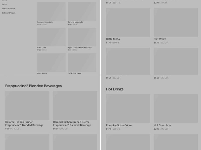 Starbucks Menu