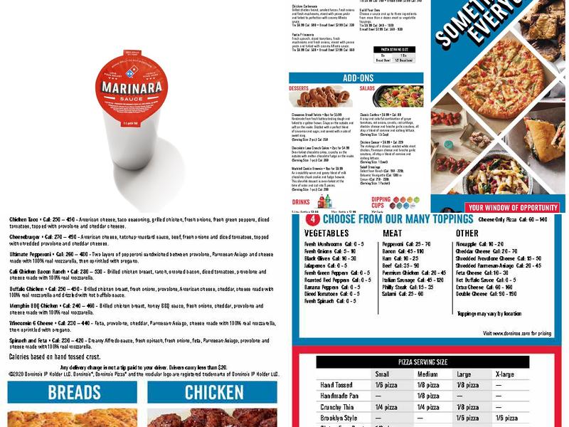 Domino's Pizza Menu