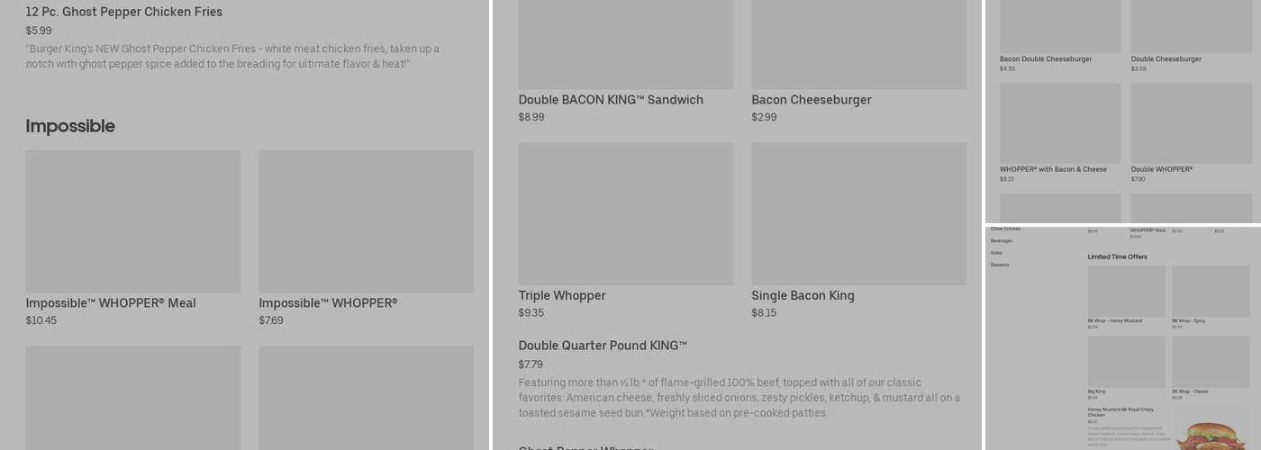 Burger King Menu