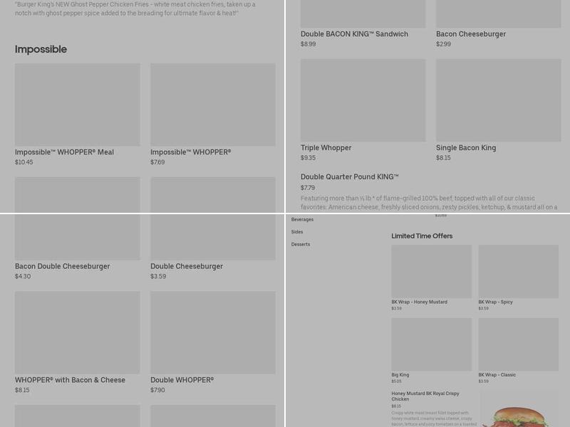 Burger King Menu