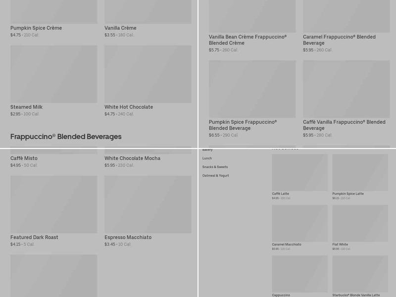 Starbucks Menu
