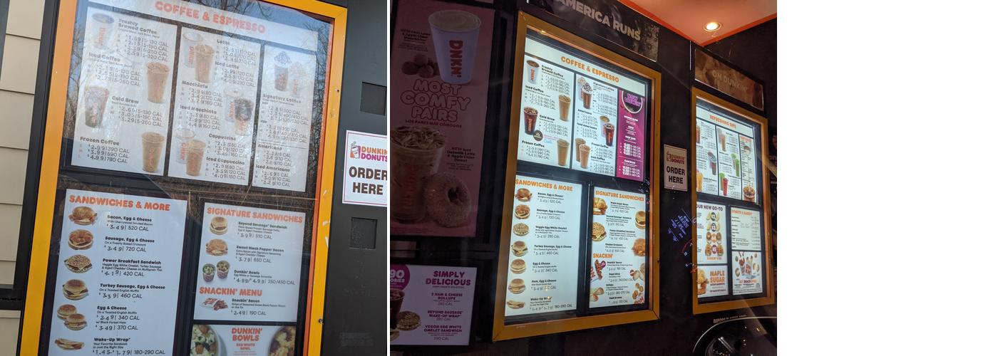 Dunkin' Menu