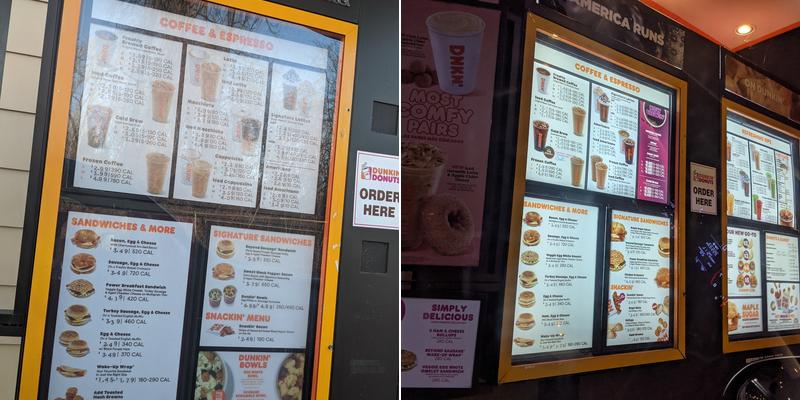 Dunkin' Menu