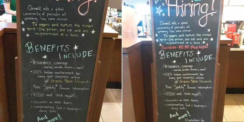 Starbucks Coffee Company Menu