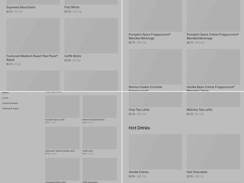 Starbucks Menu