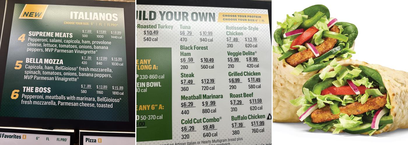 Subway Menu