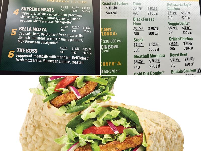 Subway Menu