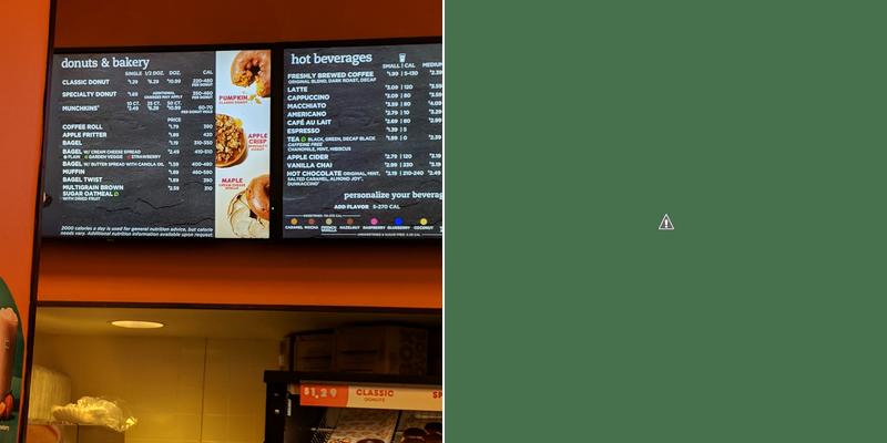 Dunkin' Menu