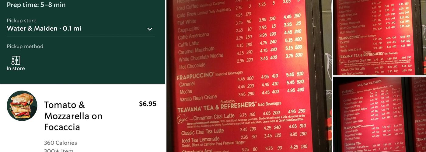 Starbucks Menu