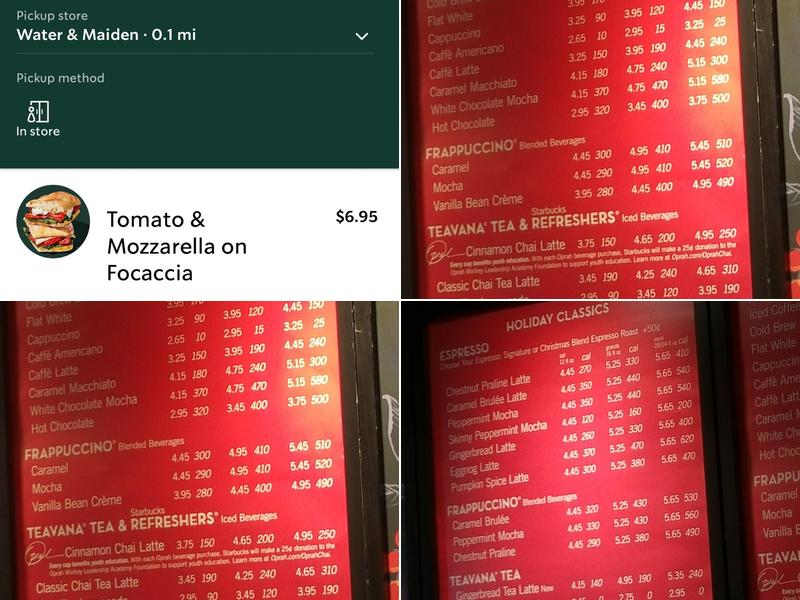 Starbucks Menu