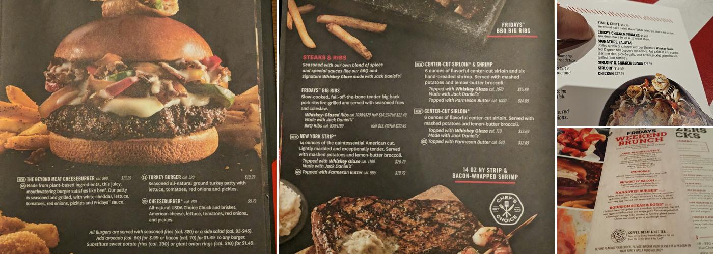 TGI Fridays Menu