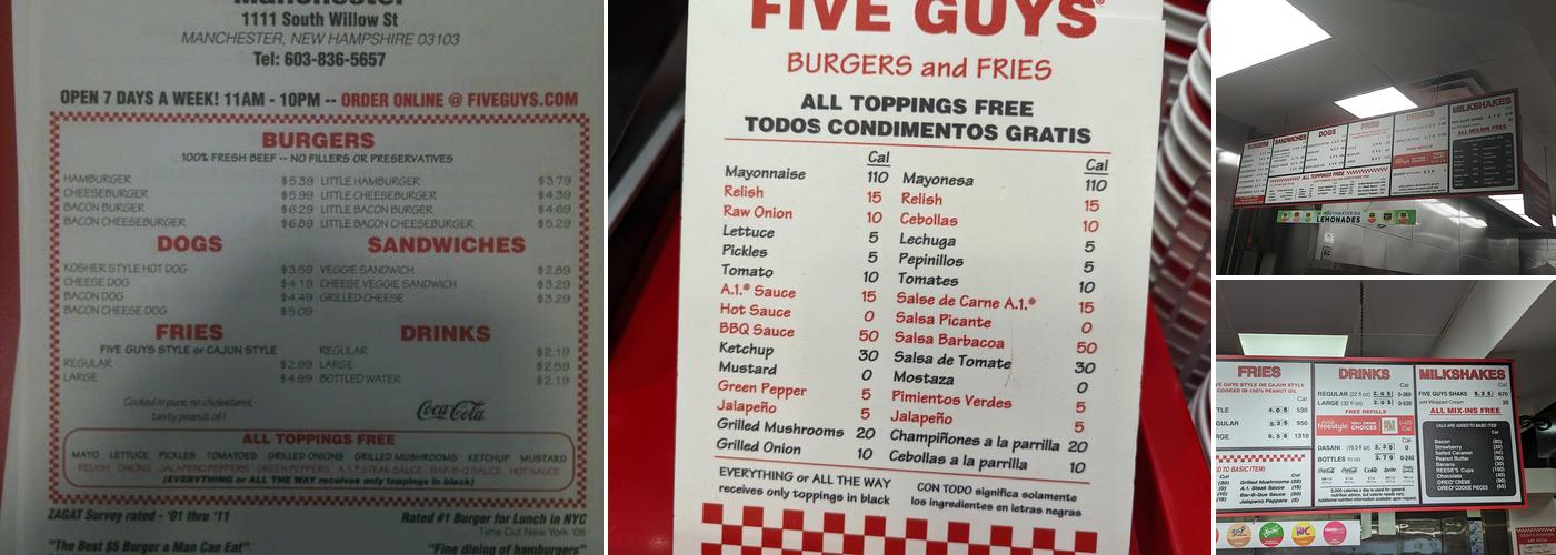 Five Guys Menu
