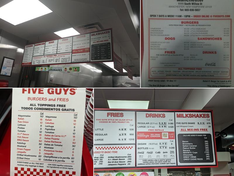 Five Guys Menu