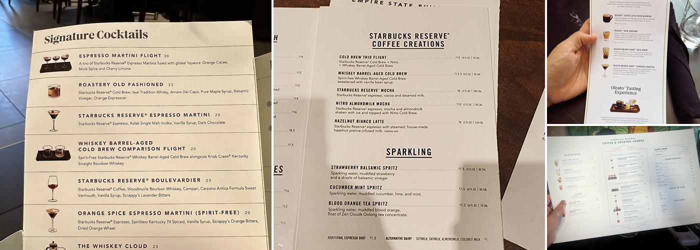 Starbucks Reserve - Empire State Building Menu