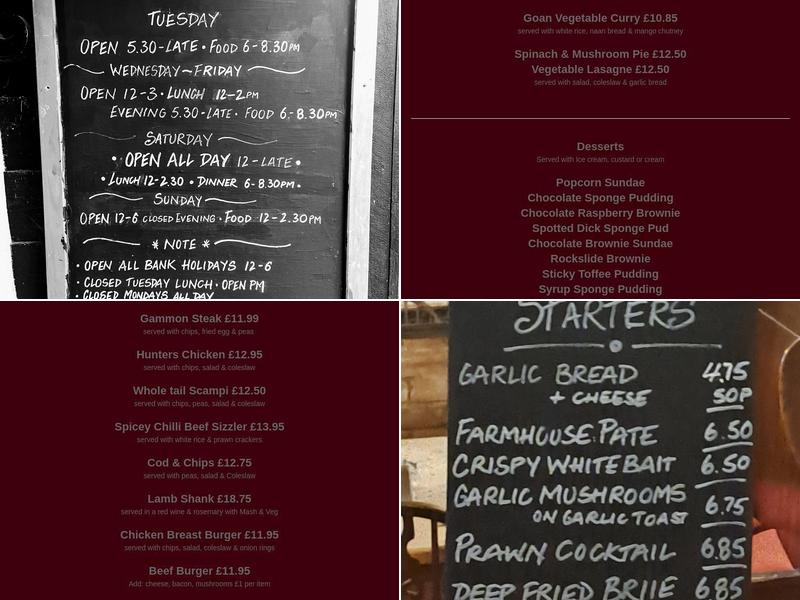 The Horseshoes Inn Menu
