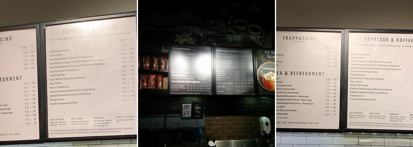 Starbucks Menu