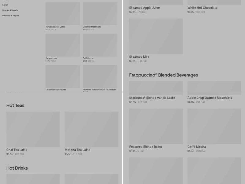 Starbucks Menu