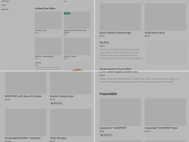 Burger King Menu