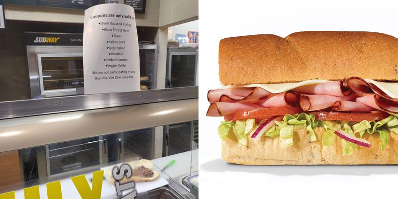 Subway Menu