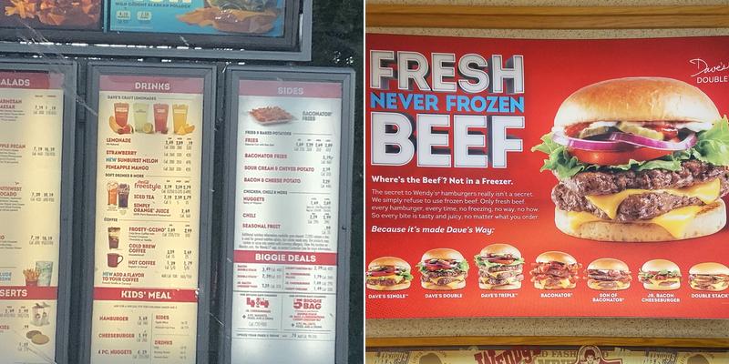 Wendy's Menu
