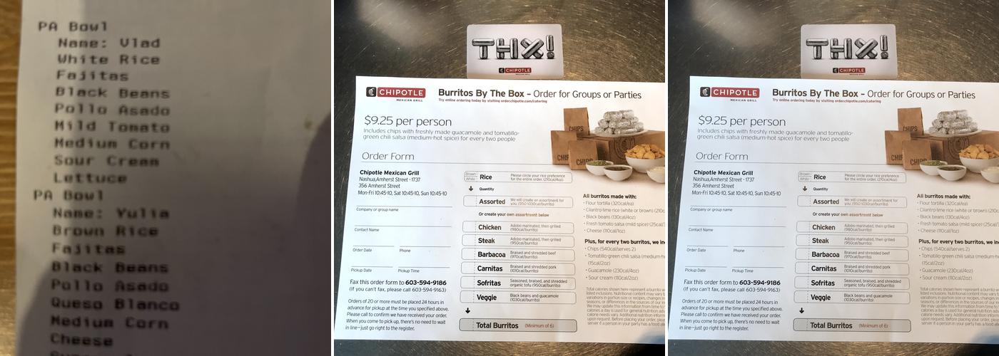 Chipotle Mexican Grill Menu