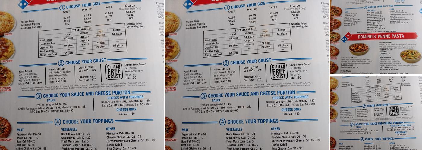 Domino's Pizza Menu