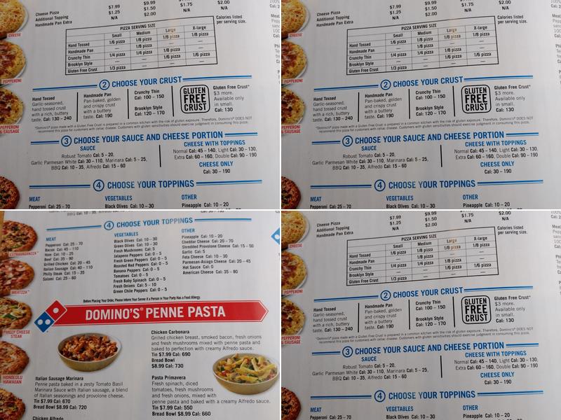 Domino's Pizza Menu