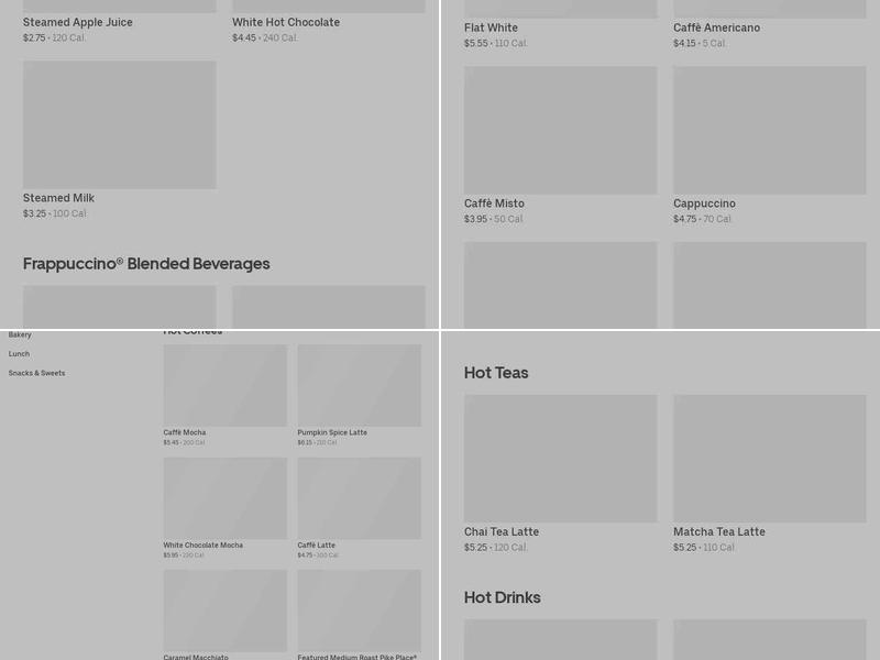 Starbucks Menu