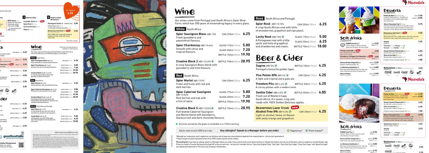 Nando's Wednesbury - Junction 9 Menu