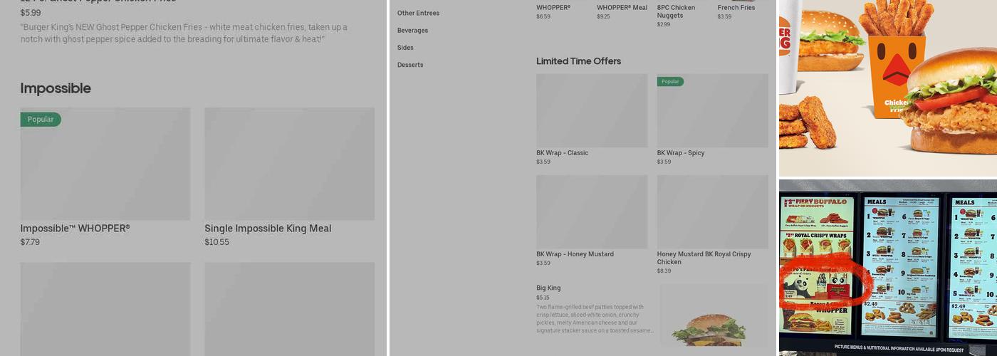 Burger King Menu
