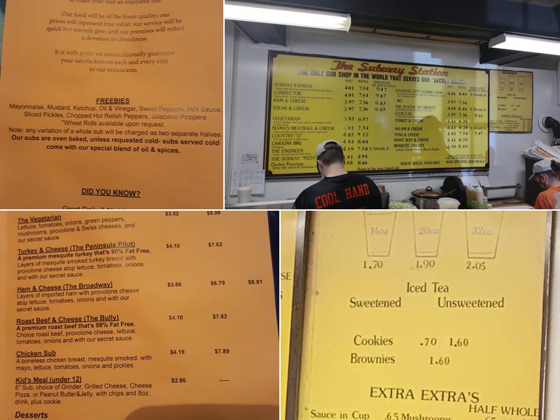 Subway Station Menu