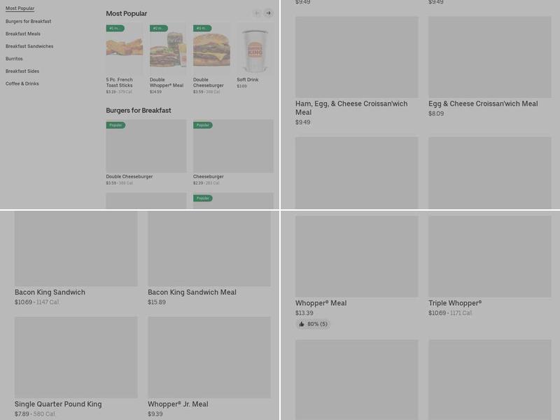 Burger King Menu