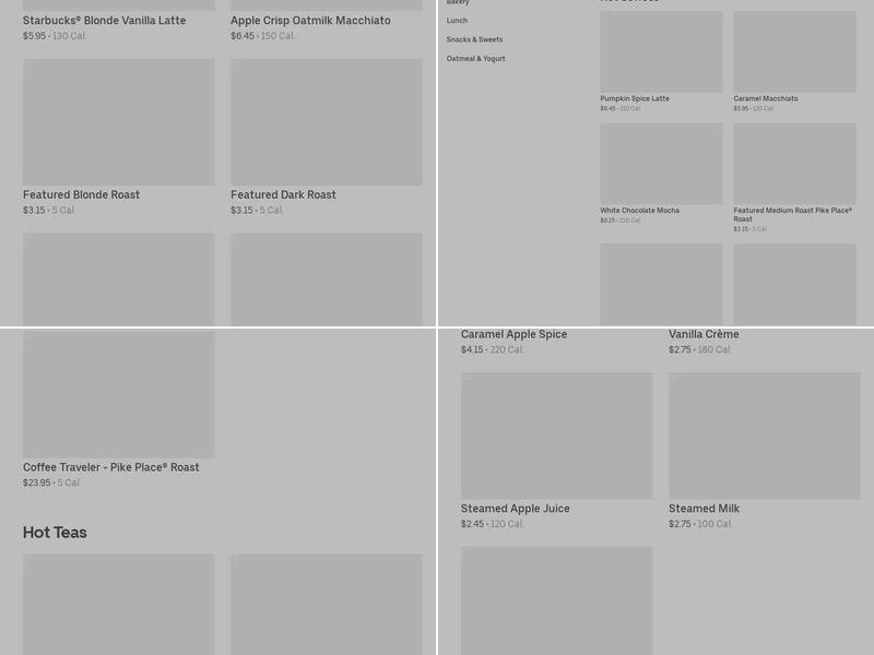 Starbucks Menu