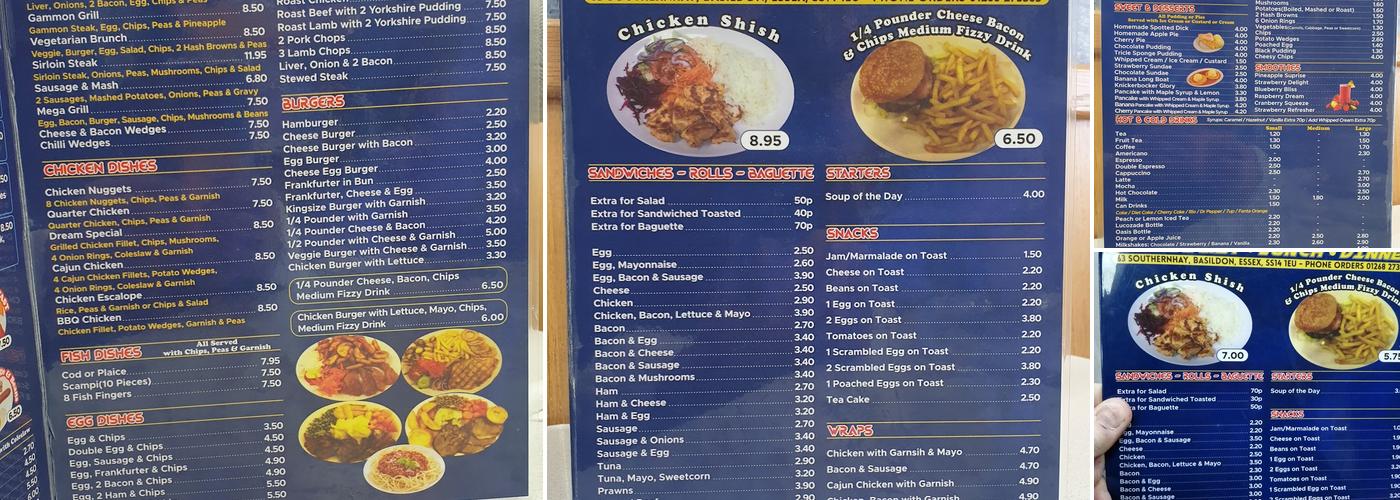 Dream Cafe & Restaurant Menu