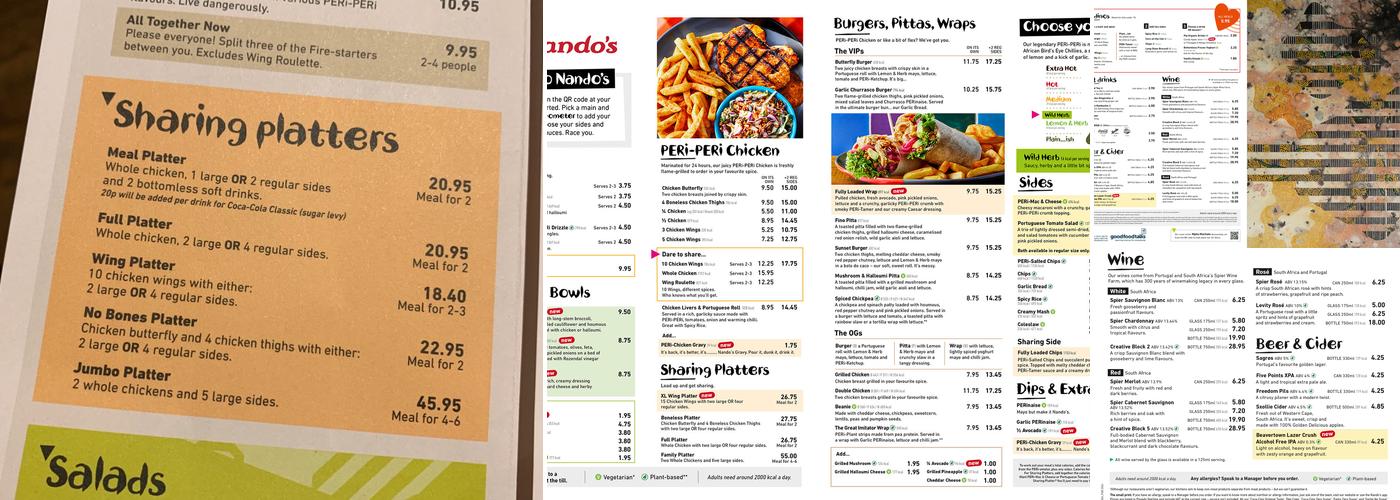 Nando's Farringdon Menu