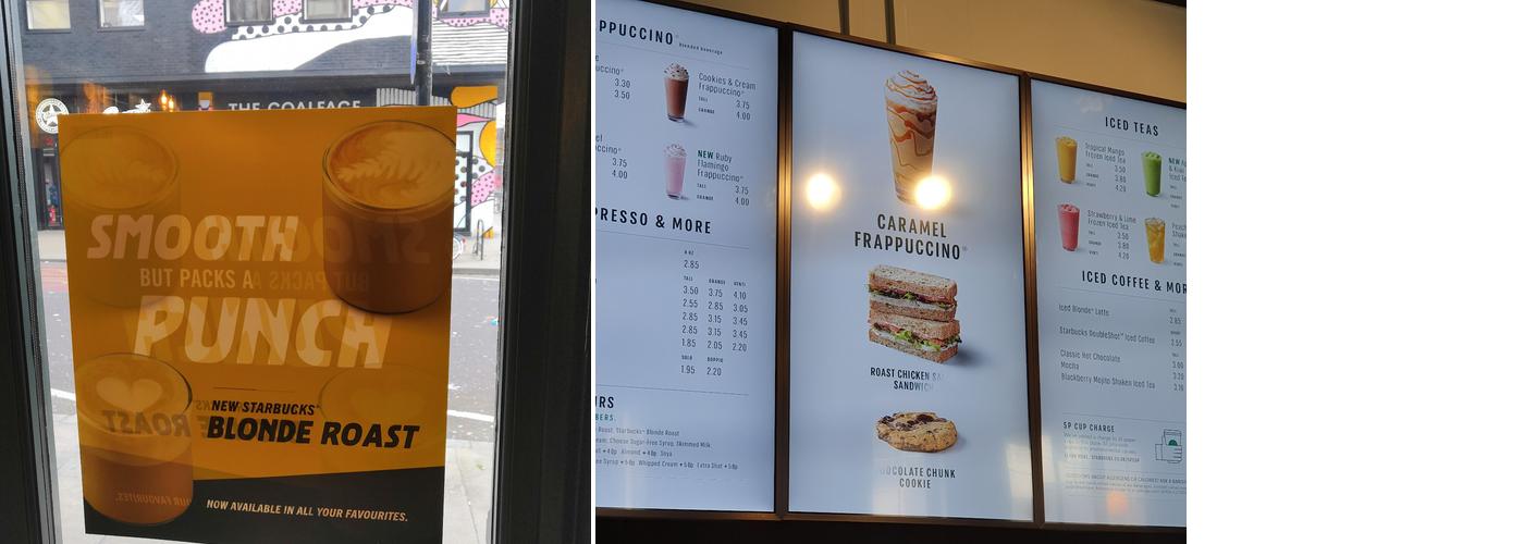 Starbucks Coffee Menu
