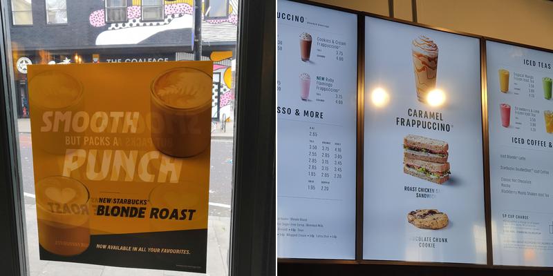 Starbucks Coffee Menu