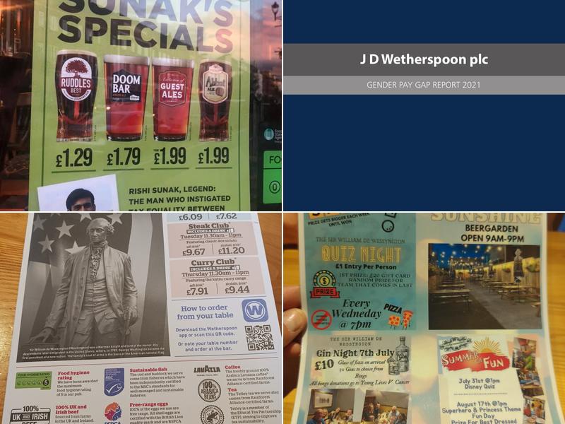 The Sir William de Wessyngton - JD Wetherspoon Menu