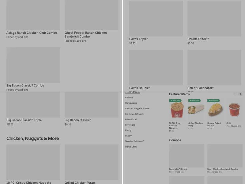 Wendy's Menu