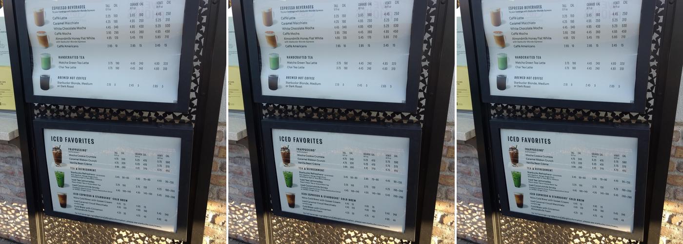 Starbucks Menu