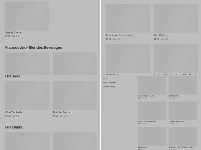 Starbucks Menu