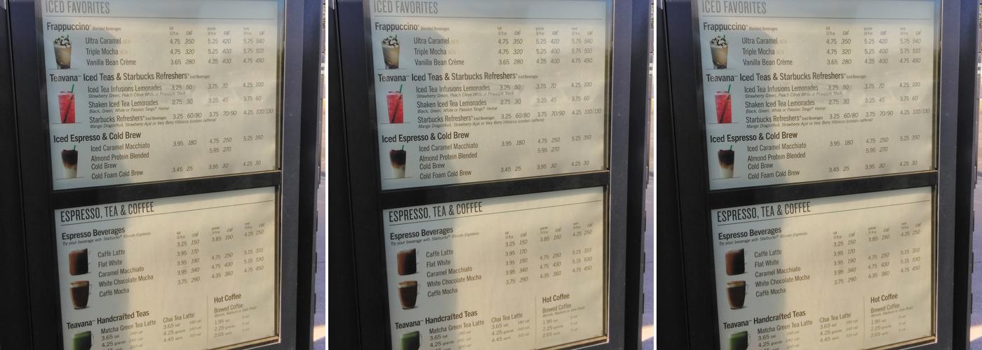 Starbucks Menu